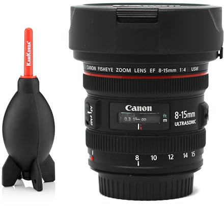 KamKorda Lens Dust Air Blower + EF 8-15mm f/4L Fisheye USM Camera Lens | EF-Mount Lens, Full-Frame Format, Ring-Type Ultrasonic Motor AF System + 2 Year Warranty