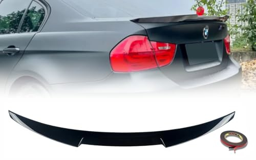 MpTuned Heckspoiler passend für BMW 3er E90 Limousine 2004–2013, Spoiler Lippe Kofferraum M4 Stil, ABS Kunststoff, Schwarz Glänzend, Sport Design, Einfache Installation