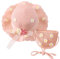 REYOK Chapeau De Paille Et Sac pour Enfant,Petit Sac Chapeau De Soleil d'Été,Chapeau Ensemble avec Décoration Florale pour Enfant Le Tourisme Vacances Plage Activités De Plein Air(Rose)