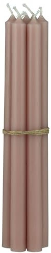 12er Pack dünne Stabkerzen H:20 cm Ø:1,3 cm div. Farben Brenndauer 2,5 Stunden Kerze Advent Weihnachten, Farbe:Rosa Malva