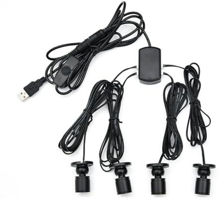 Ieron 5V Mini Spotlight USB Dimmable LED Spotlight For DIY Jewelry Display Light Modern Spotlight For Jewelry Cabinet Porch (1 Pallet 4 Warm Light 3000K)