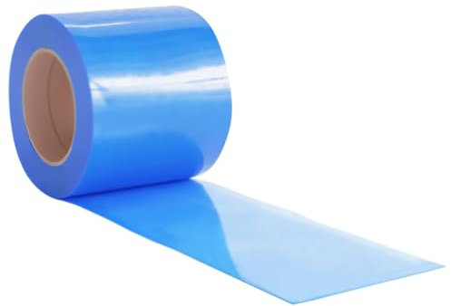 Gecheer Fliegenvorhang, Insektenschutz Fenster, Türvorhang Fliegen, Fadenvorhang Tür, Blau 200x1,6 mm 50 m PVC