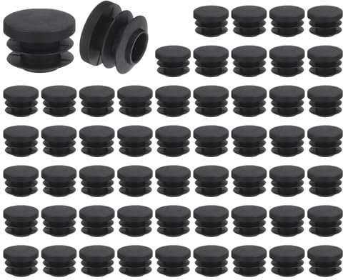 QUARKZMAN 56 Pcs Bouchon en Plastique Rond, Bouchons d'Extrémité de Tube Noirs, 20mm(0.79 Pouce) pour Pieds de Meubles, Protection de Glissement pour Chaise, Canapé, Table, Étagère