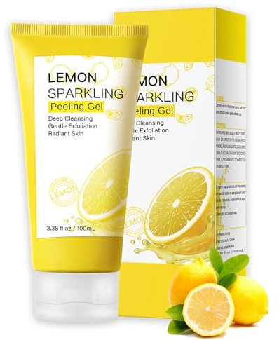 Lemon Sparkling Peeling Gel - Zitronen Gesicht Reinigung Peeling - Porenreiniger Gesicht Reinigungsgel - Peeling für Gesicht Tiefenreinigung - Hautpflege Schmutzentfernung Ölkontrolle Exfoliating Gel