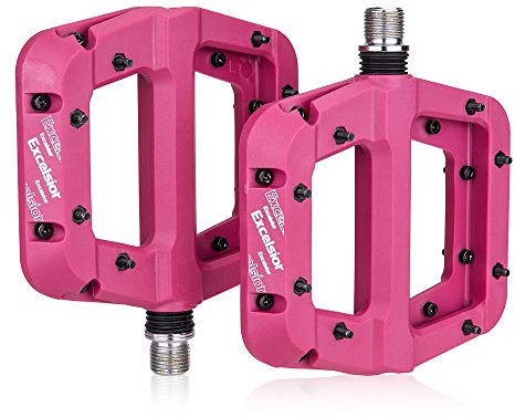 QAINKUN Pedale Fahrrad MTB Fahrradpedale rutschfeste Mountainbike-Pedale Plattform Fahrrad Flache Pedale 9/16 Zoll Fahrradpedale MTB Fahrradteile Fahrradpedale(Pink)