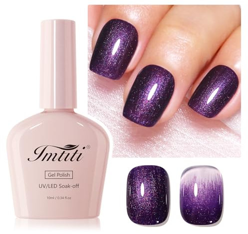 Imtiti Glitter Gel Nail Polish, Light Purple Gel Polish Sparkle, Long Lasting, Nail Art Starter Manicure Salon DIY at Home for Women (0.34 Fl Oz)