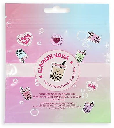 I Heart Revolution Bubble Tea Salicylsäure Pflaster, Kleines & starkes Pflaster mit Salicylsäure und grünem Tee zur Beruhigung der Haut