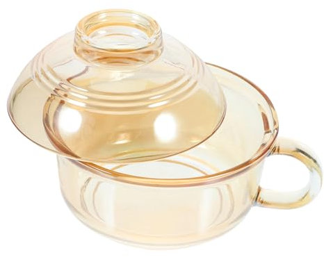CONGARTENO 1 Pc tazón de fideos instantáneos tazón de sopa china vaso con tapa y pajita bol el microondas micoondas tazón tazón de fideos para el hogar Vidrio Coffee