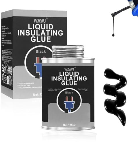 WAWJ® Revestimiento de Goma Aislante Líquido, Gel Aislante Electrico, Pegamento Aislante Liquido Negro, Capa de Caucho Aislante Líquido, Aislamiento de Cable Cinta Aislante Líquida (125ML) 