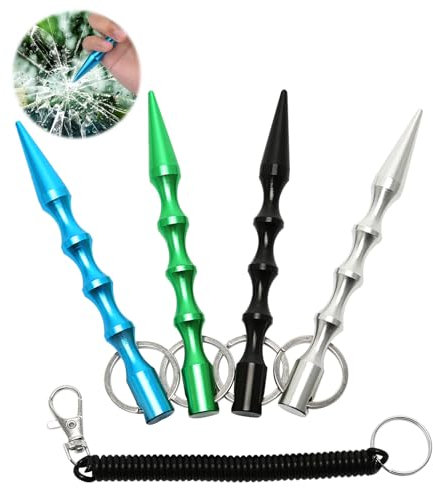 MAIXINNEW 4 Piezas Llavero de Autodefensa para Mujeres, Mini Bastones de Autodefensa, Llavero de Autodefensa Legal para el Hogar, Exteriores, Viajes