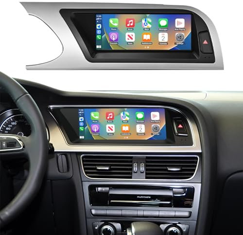 Road Top 8,9 Zoll Autoradio Drahtlos CarPlay Touchscreen für Audi A5 2009-2015 Jahr mit 3GMMI, Autoradio Stereo Multimedia Bildschirm, Unterstützung Drahtlos Android Auto, Navigation, Mirrorlink
