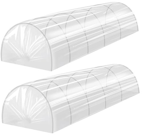 Navoys 2pk 1.5m x 45cm x 42cm Grow Tunnel - Rust Proof Small Poly Tunnel for Garden, Cloches for Growing Vegetables, Protect Plants from Bad Weather, Grow Tent, Poly Tunnel Cloche (2 Grow Tunnels)