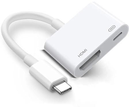 LIVERO USB C to HDMI Adapter, 1080p 4K Converter With Charging 2-In-1 Type C To HDMI Converter With TV HDTV Monitor Projector Video Audio Sync Screen Cable for iPhone Mac Samsung Huawei HP