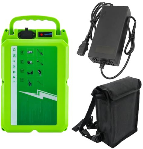 SSCYHT Batterie Lithium 48 V 20 Ah 16 Ah 12 Ah pour Tondeuse à Gazon 36 V, Batteries de Remplacement 24V pour Moteur 250 W - 1 000 W avec Chargeur et Sac à Dos,48v20ah