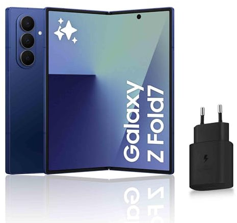 Samsung Galaxy Z Fold7, Smartphone Android 5G avec Galaxy AI, 512 Go, Chargeur Secteur Rapide 25W Inclus, Smartphone déverrouillé, Bleu Nuit, Version FR