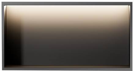 Niche murale de salle de bain niche de douche en acier inoxydable avec bande lumineuse LED étagère de rangement encastrée pour salle de bain non réglable montage en surface 120 x 28 x 12,5 cm