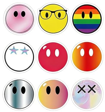 120 Stück Aufkleber,60 Verschiedenes Stile Emoji Sticker,Wasserfeste Wiederverwendbare Sticker,Belohnungssticker,Lustige Smile Aufkleber für Laptop,Scrapbook,Notebook,Kinder Schule