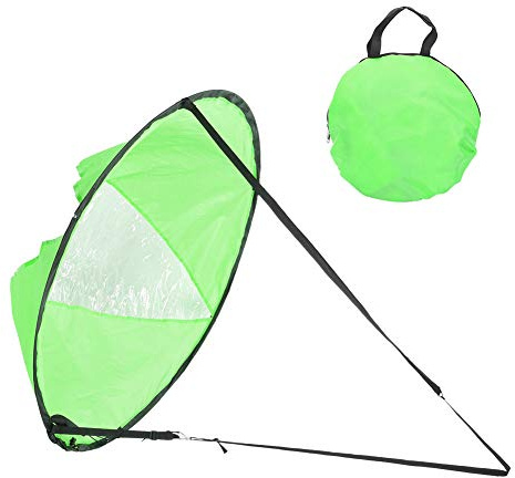 Downwind-Paddelbrett, Kajak-Segel, langlebig, tragbar, zusammenklappbar, leicht, UV-beständig, für Kajak, Kanu, Schlauchboot, See, Blau, Grün, 42 x 42 Zoll (Grün)