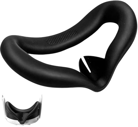 Maschera Facciale in Silicone Nero per Quest 2, Copertura Protettiva, Previene Appannamento, Riduce Pressione