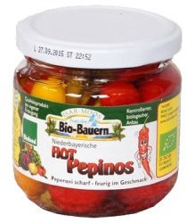 Isar-Moos Chili-Peperoni-Mischung Hot Pepinos aus Bayern im Glas (180 g) - Bio