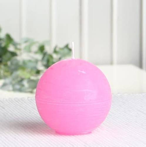 CandleCorner Rustik-Kerzen - Kugelkerze, 6 cm Ø, rosa