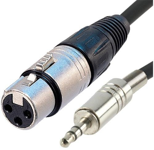 Cable XLR hembra a Jack 3.5 estéreo macho 1.50 m