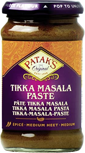PATAKs Tikka Masala Currypaste, Leicht scharfe Gewürzpaste für authentische Curry-Gerichte, Ideal zum Würzen von Fleisch, Fisch oder Gemüse, 3 x 283 g