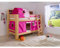 Relita Etagenbett Jana mit Vorhang und Tunnel pink/rosa, Buche massiv natur lackiert