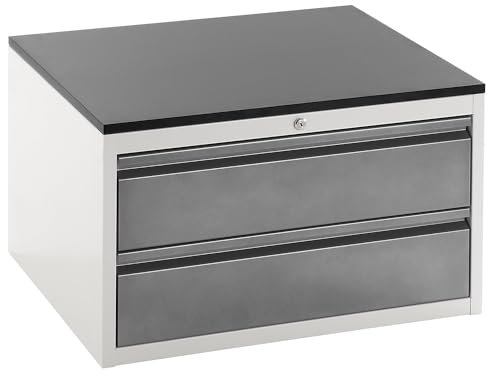 RAU | Schubladenschrank mit Teleskopführungen | Höhe 460 mm | Schubladen 2 x 180 mm | lichtgrau/anthrazit | Breite 770 mm