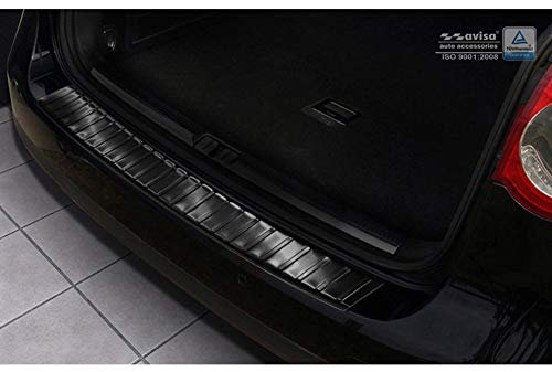 Autostyle 2/45154 Edelstahl Heckstoßstangenschutz Passat 3C Variant 2005-2010 'Ribs', Schwarz