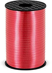 PartyDeco Ringelband Geschenkband Polyband Kringelband Kräuselband auf Spule 5mm x 225m rot