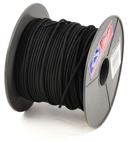 EVERLASTO LASTOFLEX-Corda Elastica da 4 mm, Colore: Nero