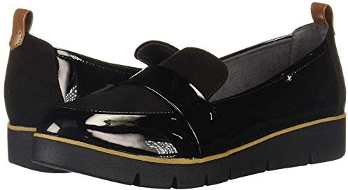 Dr. Scholl's Shoes Damen Webster Slipper, Black Lacquer Microfibre, 36 EU