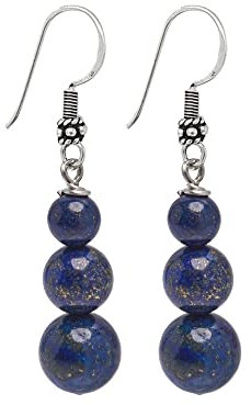 TreasureBay Atemberaubende handgefertigte Ohrhänger – natürliche blaue Edelsteine und Sterlingsilber-Ohrringe für Damen (Lapislazuli)