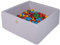 MEOWBABY Piscina de Bolas 90X90X40cm/200 Bolas ∅ 7Cm Piscina de Bolas El Cuadrada Certificada para Niños Hecha en EU Gris Claro: Amarillo/Rojo/Verde Oscuro/Naranja/Azul