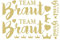 Ideen mit Herz Metallic-Bügeltransfers | Bügelbild für Textilien | DIN A4 | Schriften ohne Hintergrund | Braut, Team Braut, JGA, Hochzeit | Farbe: gold
