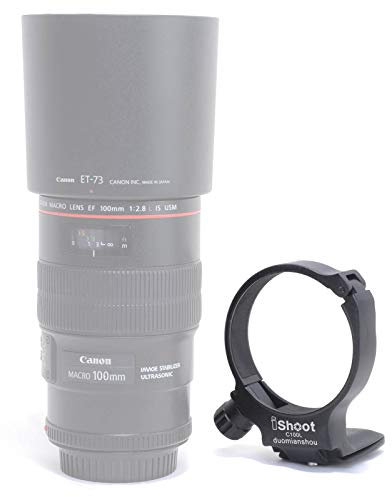 iShoot Anneau de Montage pour Trépied Bague Collier d'Objectif Compatible avec Canon EF 100mm f/2.8L Macro is USM (D), Support d'Lentille Plaque de dégagement Rapide de Appareil Photo Arca-Swiss Fit