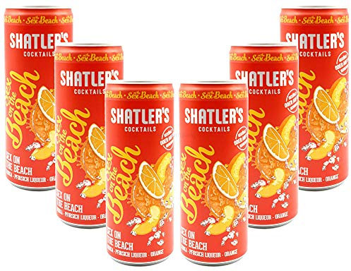 Shatlers Cocktail - 6er Set Shatlers Sex on the Beach 0,25L (10,1% Vol) inklusive Pfand EINWEG - Shatlers Cocktail - Ready to Go- [Enthält Sulfite]