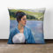 Big Box Art Lady with a Fan by Kuroda Seiki - Cushion Cover Throw Pillow with Insert for Sofa Chair Bed - Double-sided - 40x40 cm