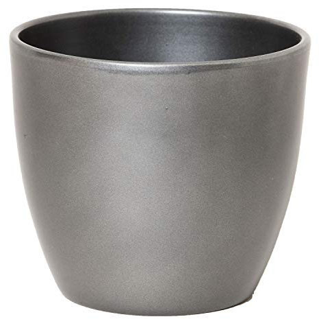innaGLAS INNA-Glas Grand Cache-Pot, céramique, Anthracite, 29cm, Ø36cm - Pot Fleurs/Pot céramique