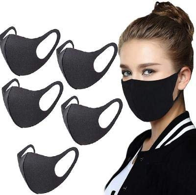 Boolavard 5 x Anti-Staub-Mund-Gesichtsmaske, schützt Bandana, Sturmhaube, Unisex, wiederverwendbar, modisch, waschbar