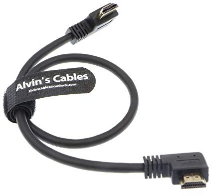 Alvin's Cables Z Cam E2 Câble HDMI en forme de L 4K 60P pour Atomos Shinobi Ninja V Moniteur Portkeys BM5 Angle droit à angle droit Haute vitesse Câble HDMI 45CM