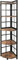 Becko Corner Shelf 5 Tier Industrial Corner Bookcase Plant Stand Storage Rack Display Rack for Home Office (Rustic Brown)