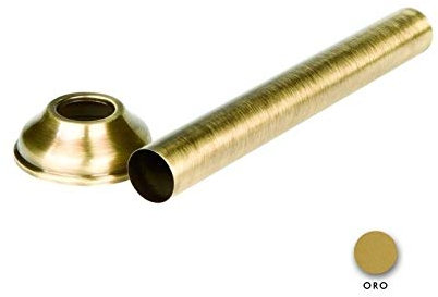 Tubo Diritto Per Wc Con Rosone Dorato Diam. 30 Mm Porta E Bini