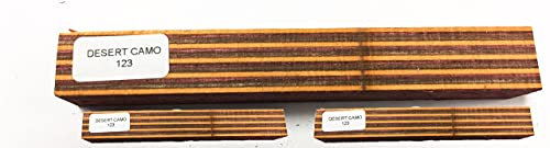Pen Kit Mall - 3 pack Spectraply .75 x .75 x .5.25 Wood Turners Pen Blanks Vibrant Colors Colored Dyed Birch (123 Desert Camo)