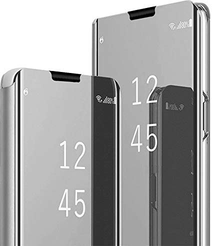 Für Samsung Galaxy S10 Hülle Flip Leder Handyhülle für Samsung Galaxy S10 Klapphülle Case Silikon Spiegel mit Standfunktion Schutzhülle Clear View Stoßfest Cover für Samsung S10 Tasche
