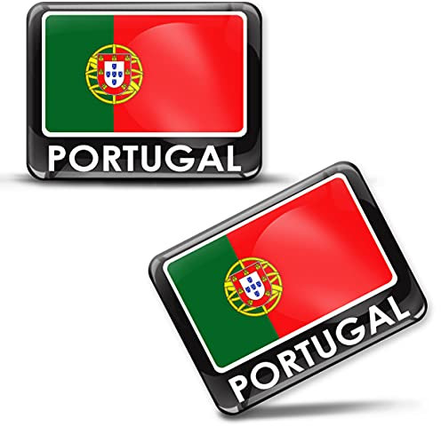 SkinoEu® 2 x 3D Autocollants Drapeau Portugal Portugais F 170