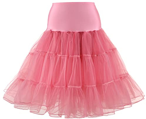 SSDH Jupe Jupon Années 50 Robe Rockabilly Jupons Crinoline pour Femmes S-2XL (rose4, M)