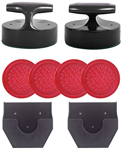 Air Hockey Pushers and Air Hockey Pucks,2PCS Striker with 4PCS plastic Pucks and 2PCS Striker holders