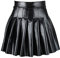 Damen Lederrock Hohe Taille Minirock A Linie PU Leder Rock Party Clubwear Bodycon Leder Falten Kurze Röcke Kurz Plissee Rock Party Hohe Taille PU Minirock Einfarbig Skater Rock
